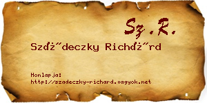 Szádeczky Richárd névjegykártya