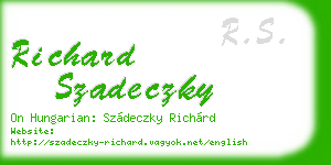 richard szadeczky business card
