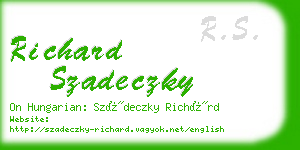 richard szadeczky business card